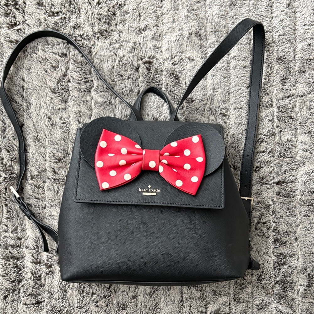 Kate Spade Disney Backpack with Red Polka Dot Bow Accent